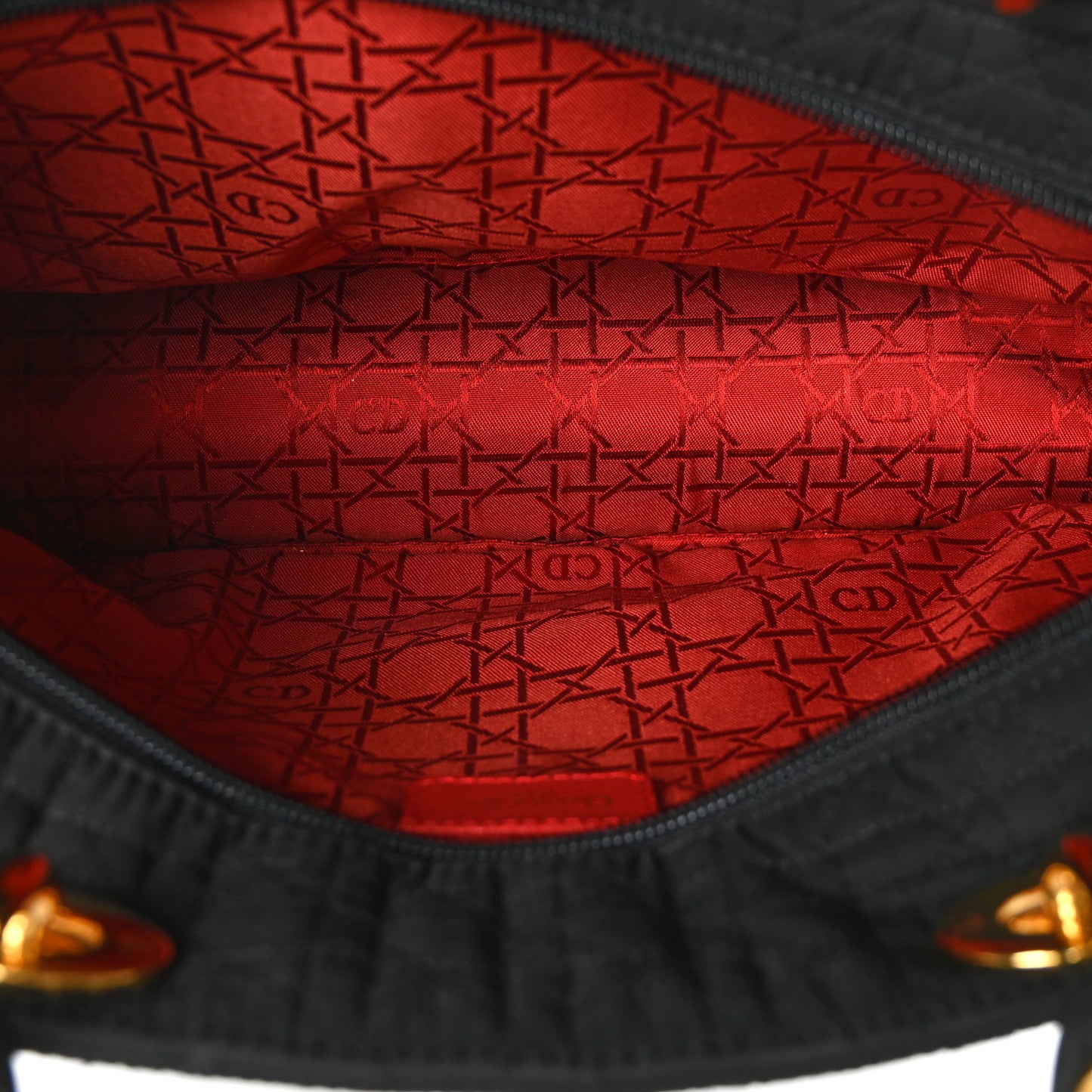 Nylon Cannage Large Lady Dior Black