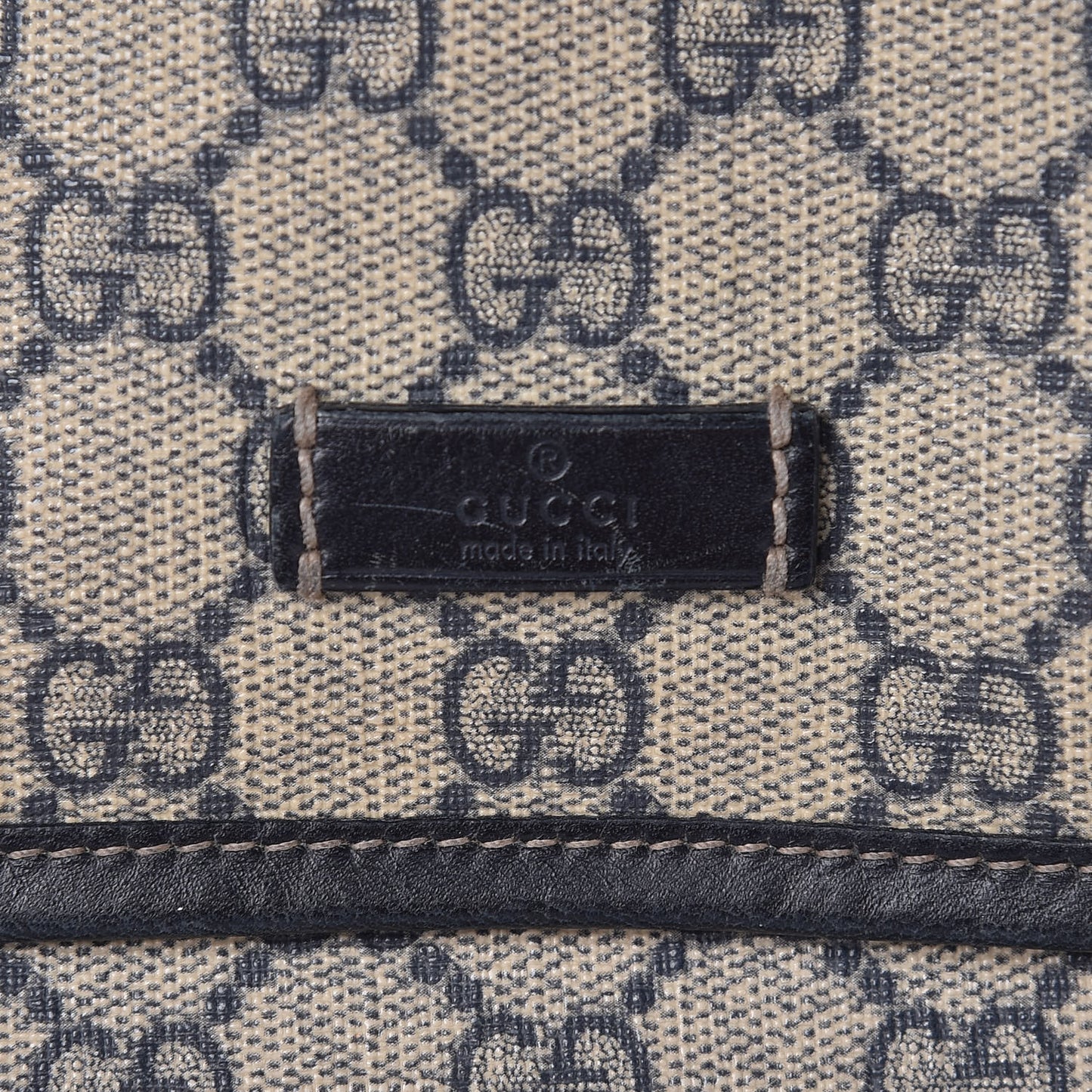 GG Plus Monogram Sellieria Calfskin Small Flap Messenger Bag Beige Blue