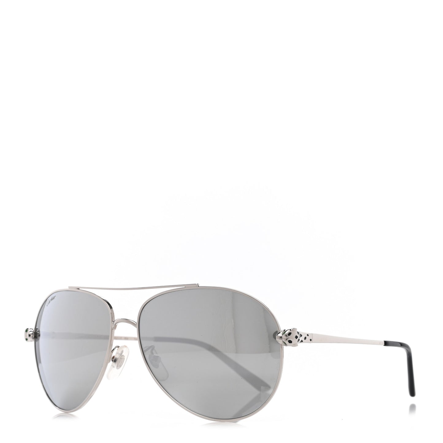 Panthere De Cartier Aviator Sunglasses Silver