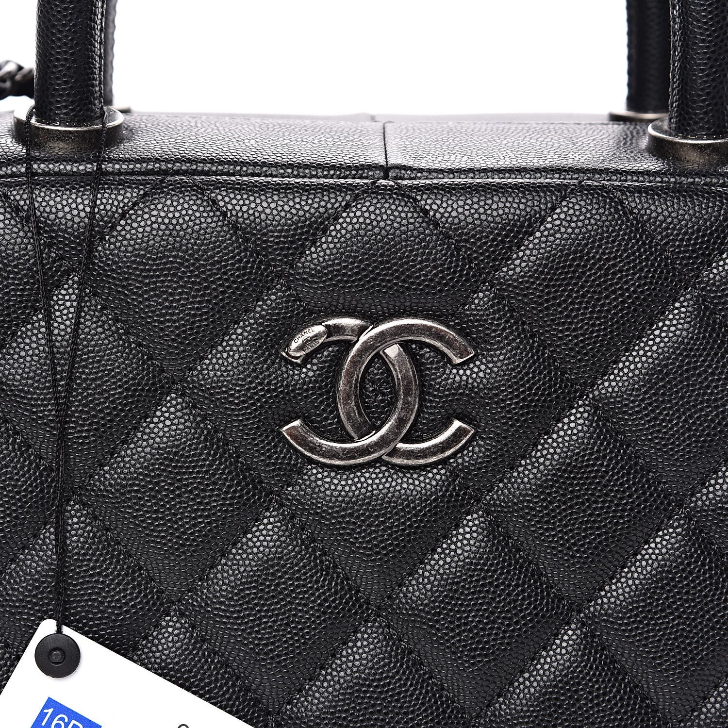 Chanel Caviar Quilted Large Coco Handle Bowling Bag Black 9 of 12