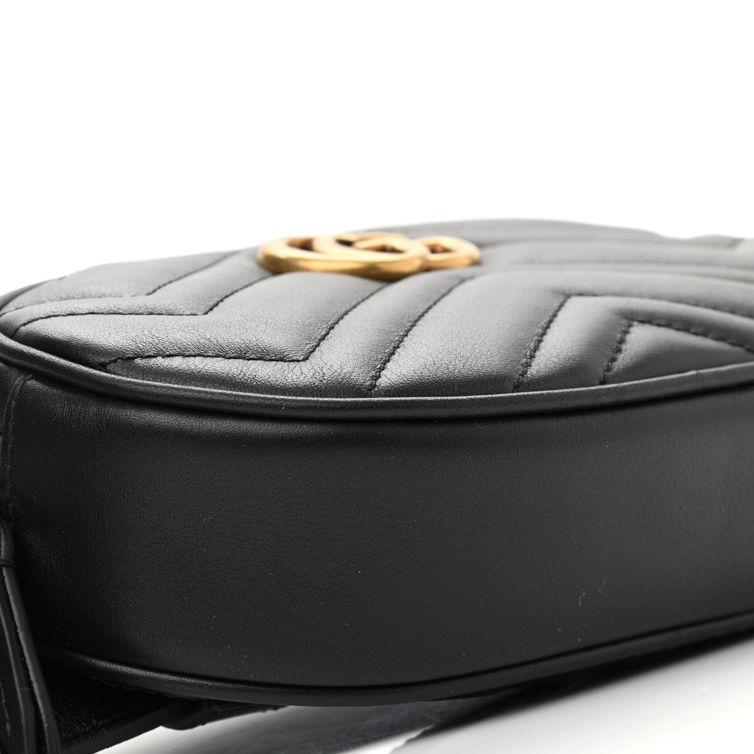 Gucci Calfskin Matelasse GG Marmont Belt Bag 85 34 Black 9 of 10