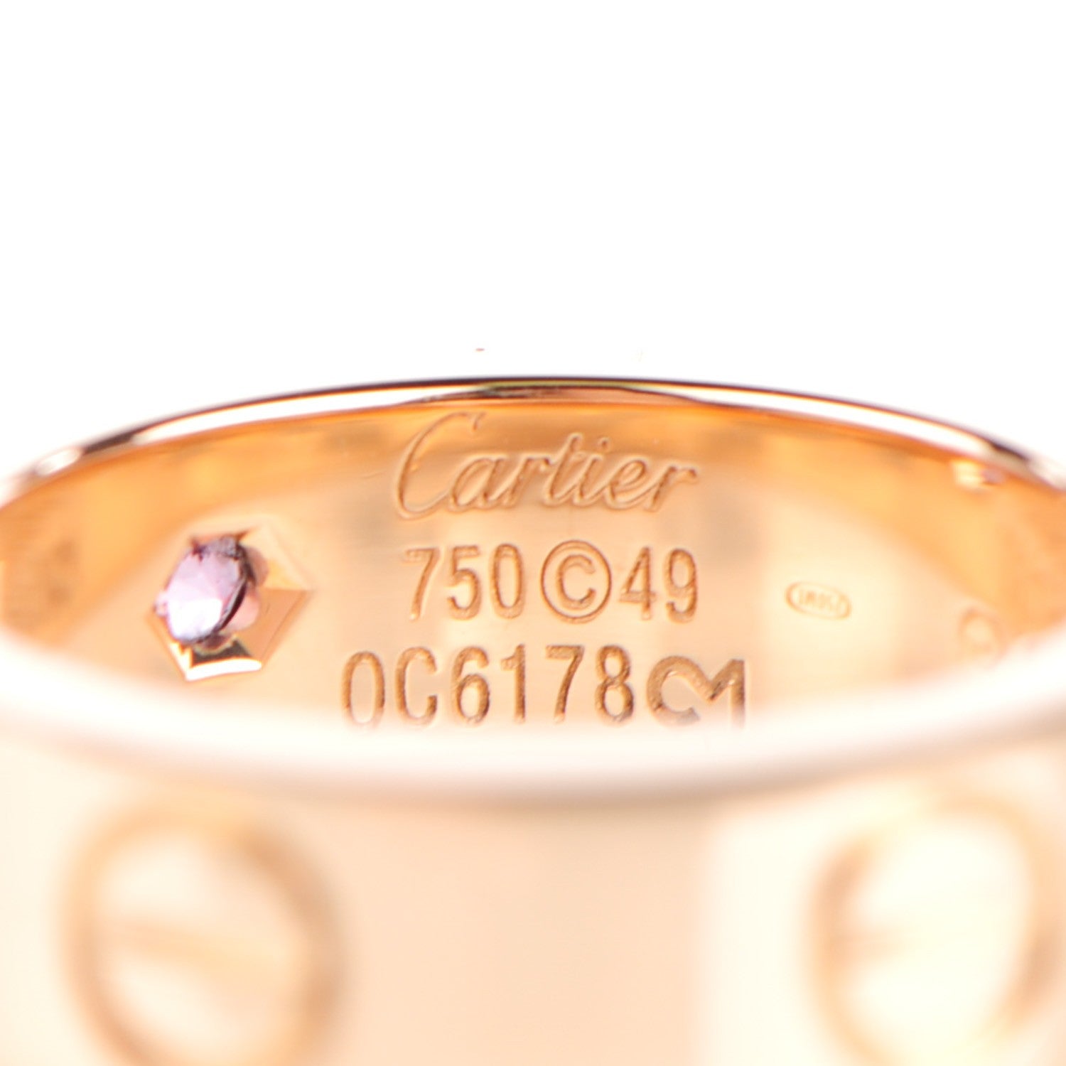 Cartier 18K Pink Gold Pink Sapphire 5.5mm LOVE Ring 49 4.75 4 of 5