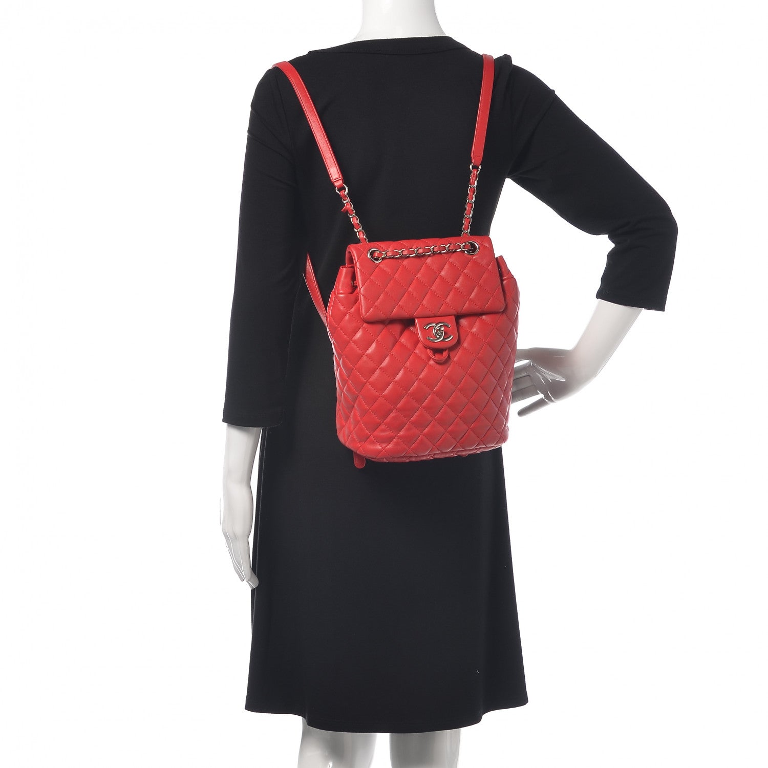 Chanel Lambskin Quilted Small Urban Spirit Backpack Red 2 of 12