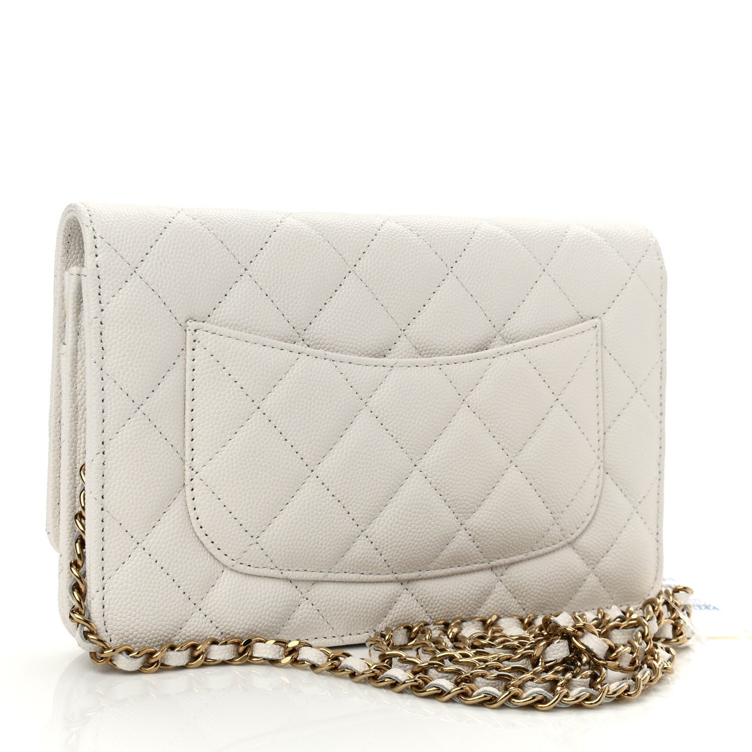 Chanel Caviar Quilted Wallet On Chain WOC White 3 of 12