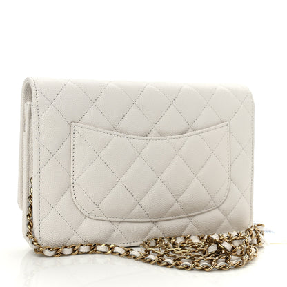 Chanel Caviar Quilted Wallet On Chain WOC White 3 of 12