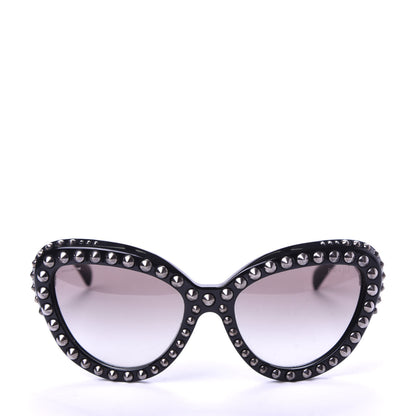 Prada Acetate Studded Ornate Cat Eye Sunglasses SPR 31Q Black 2 of 7