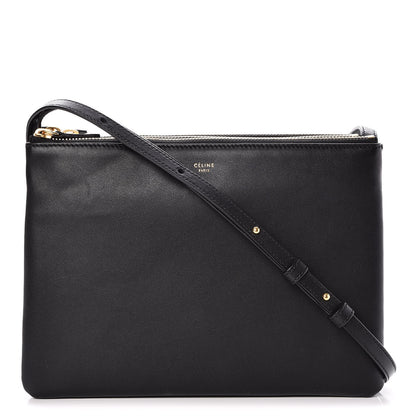 Celine Lambskin Large Trio Crossbody Bag Black 1 of 9