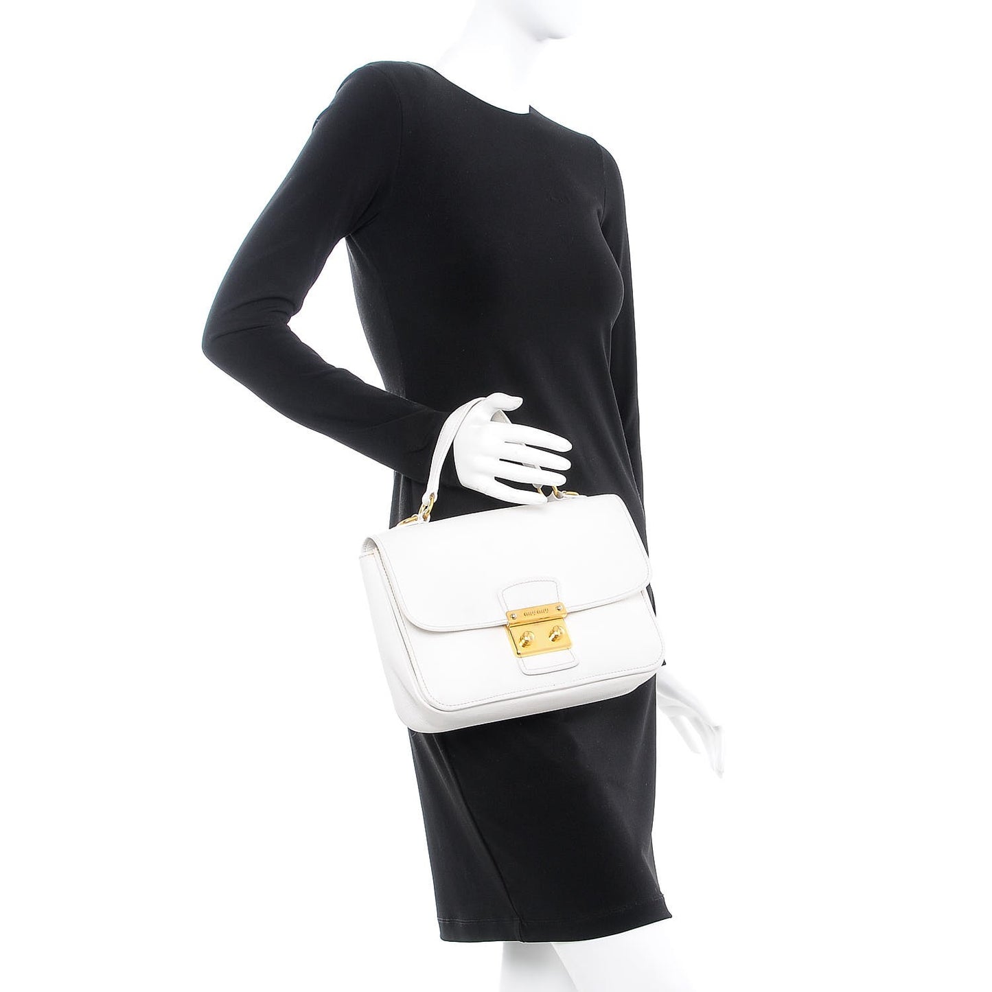 Goatskin Madras Shoulder Bag White