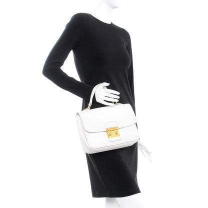 Miu Miu Goatskin Madras Shoulder Bag White 2 of 11
