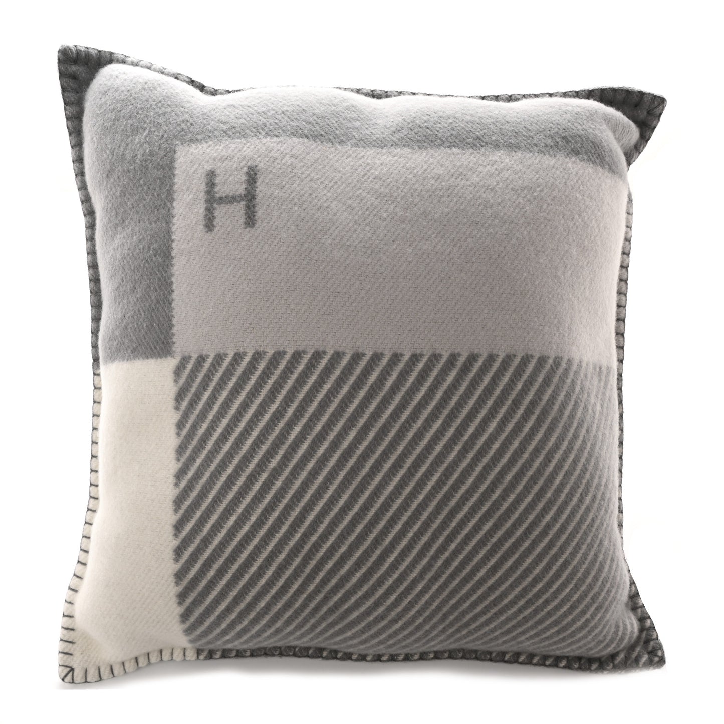 Wool Cashmere H Riviera Pillow Gris