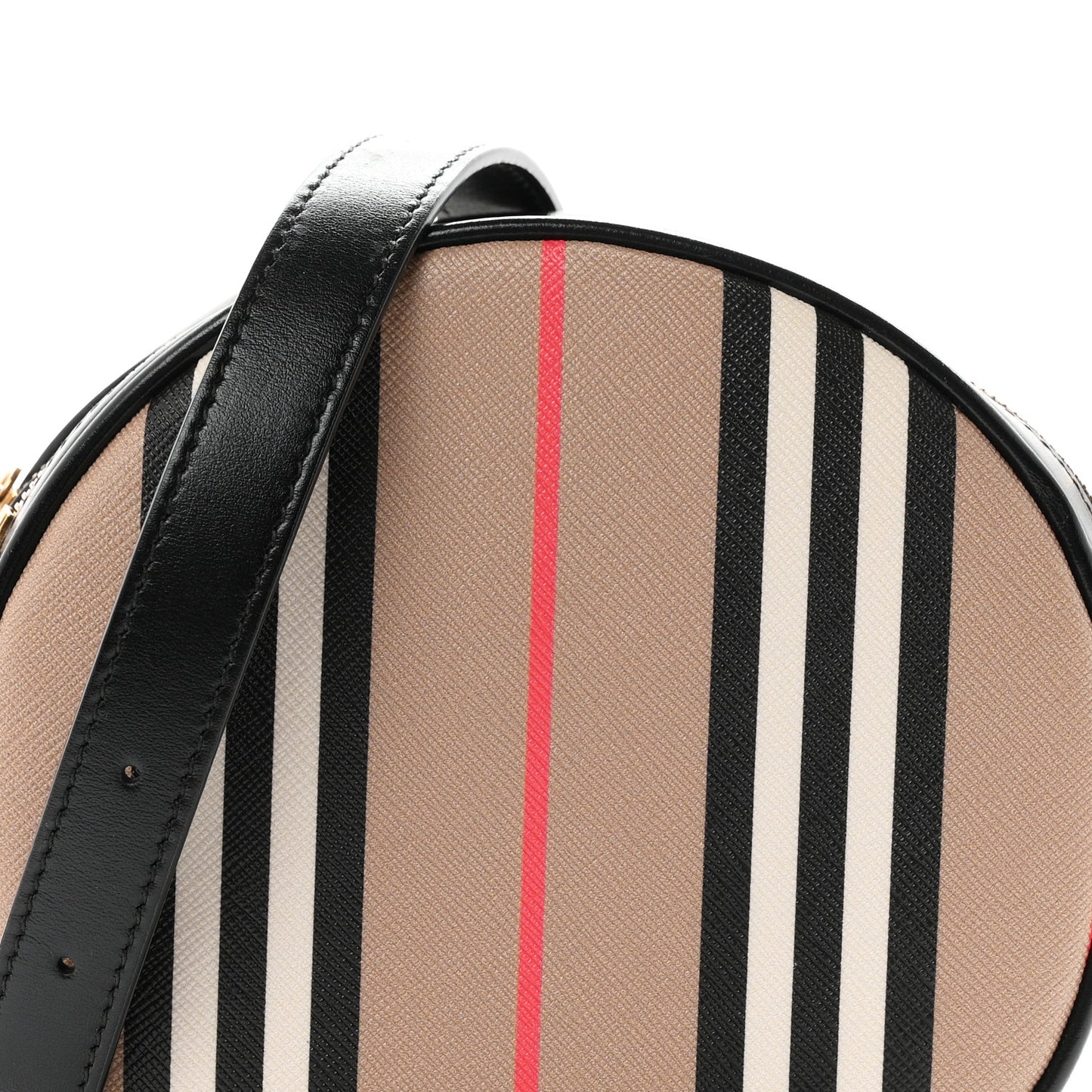 E-Canvas Calfskin Icon Stripe Louise Bag Archive Beige