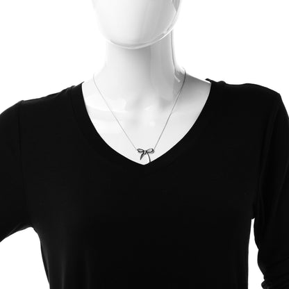 Tiffany Sterling Silver Bow Pendant Necklace 2 of 7