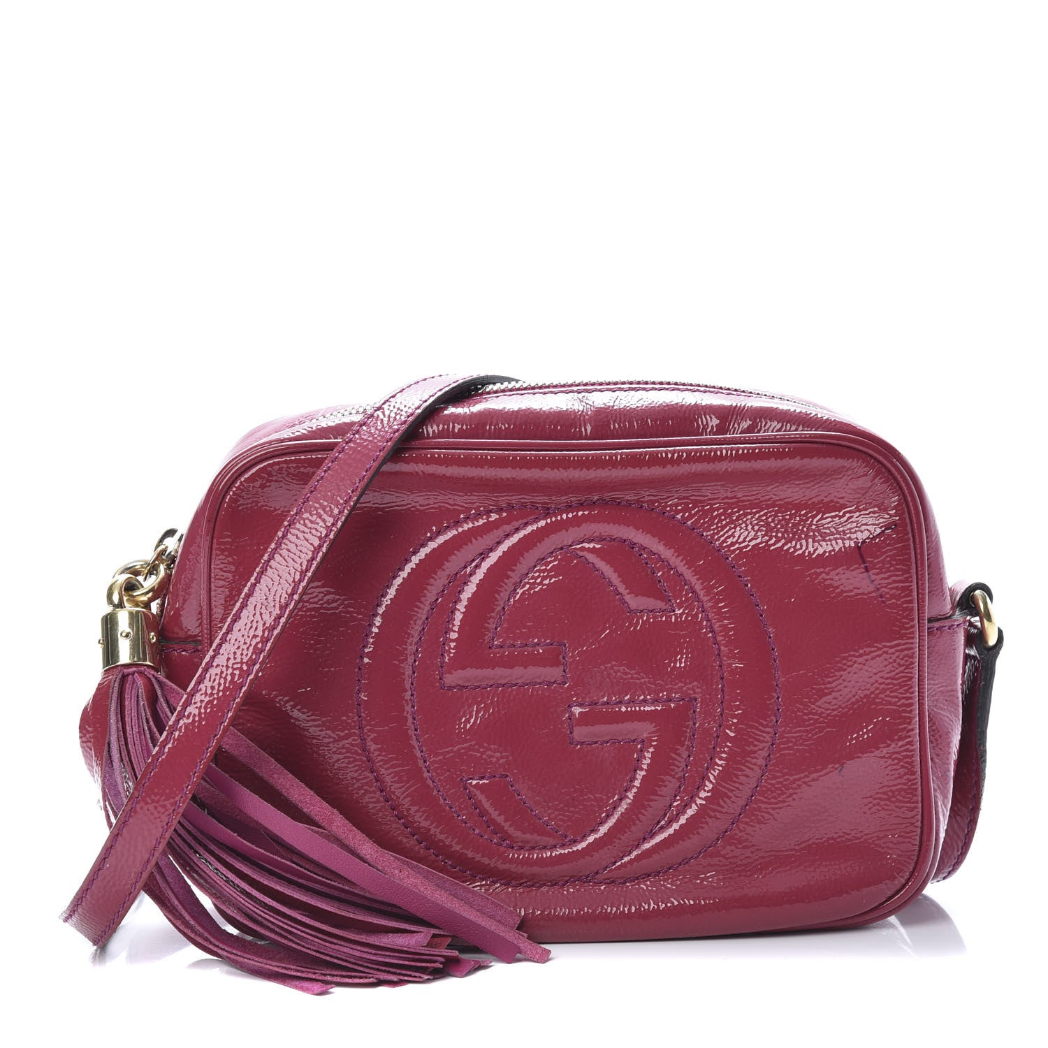 Gucci Soft Patent Small Soho Disco Bag Bright Bougainvillea 1 of 21