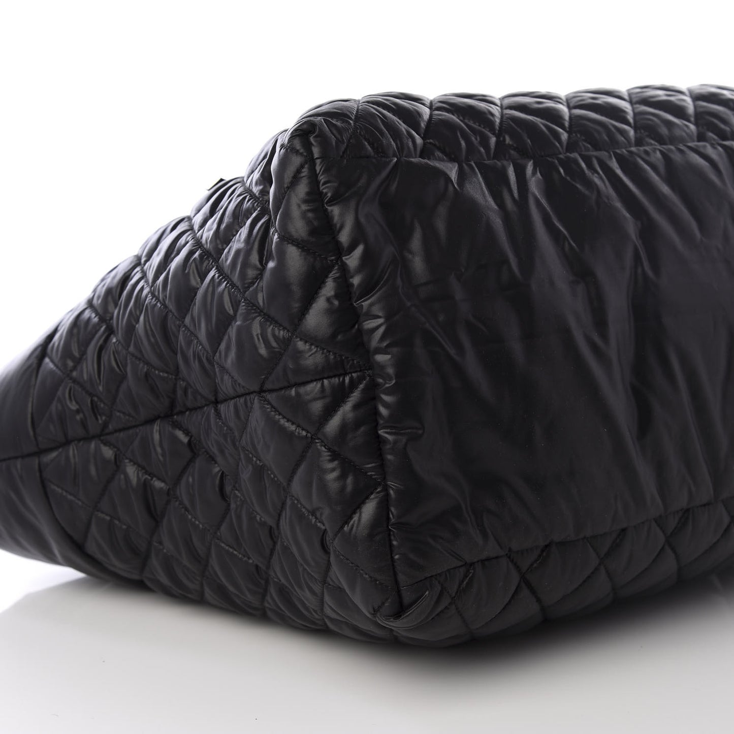 Nylon Quilted Large Coco Cocoon Tote Black
