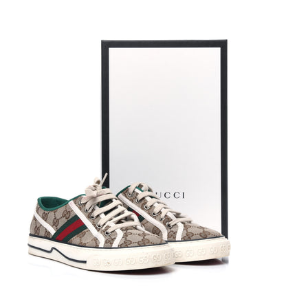 Gucci GG Monogram Web Womens 1977 Tennis Sneakers 38 Beige Ebony Mystic White 19 of 19