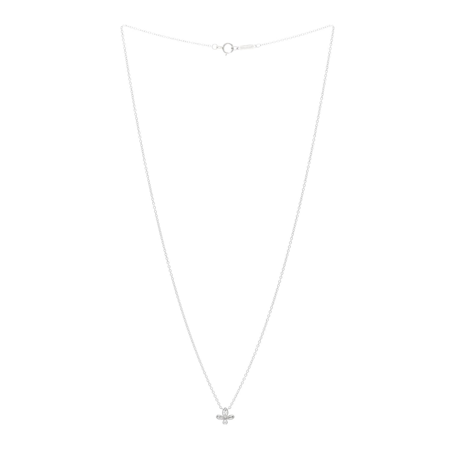 Platinum Diamond Fleur de Lis Pendant Necklace