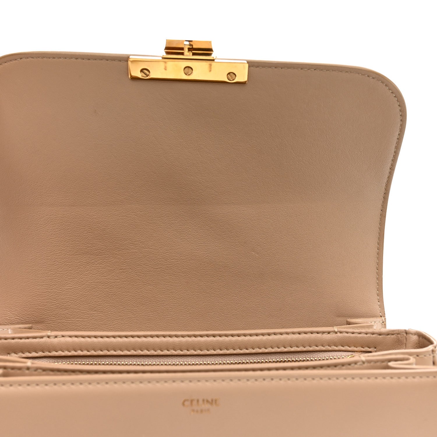 Celine Shiny Calfskin Medium Triomphe Nude 12 of 16