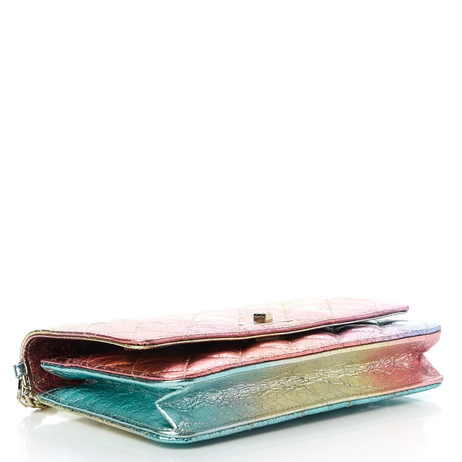 Chanel Metallic Goatskin Quilted 2.55 Reissue Wallet on Chain WOC Multicolor 4 of 12