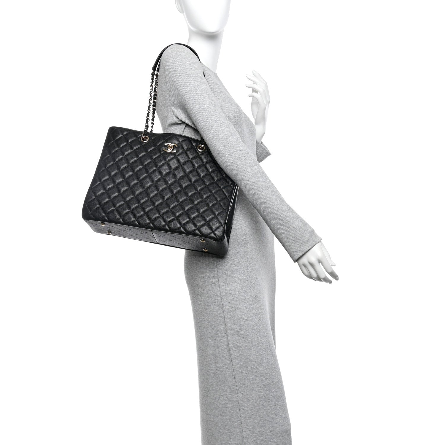 Chanel Caviar Quilted Large Shopping Tote Black 2 of 10