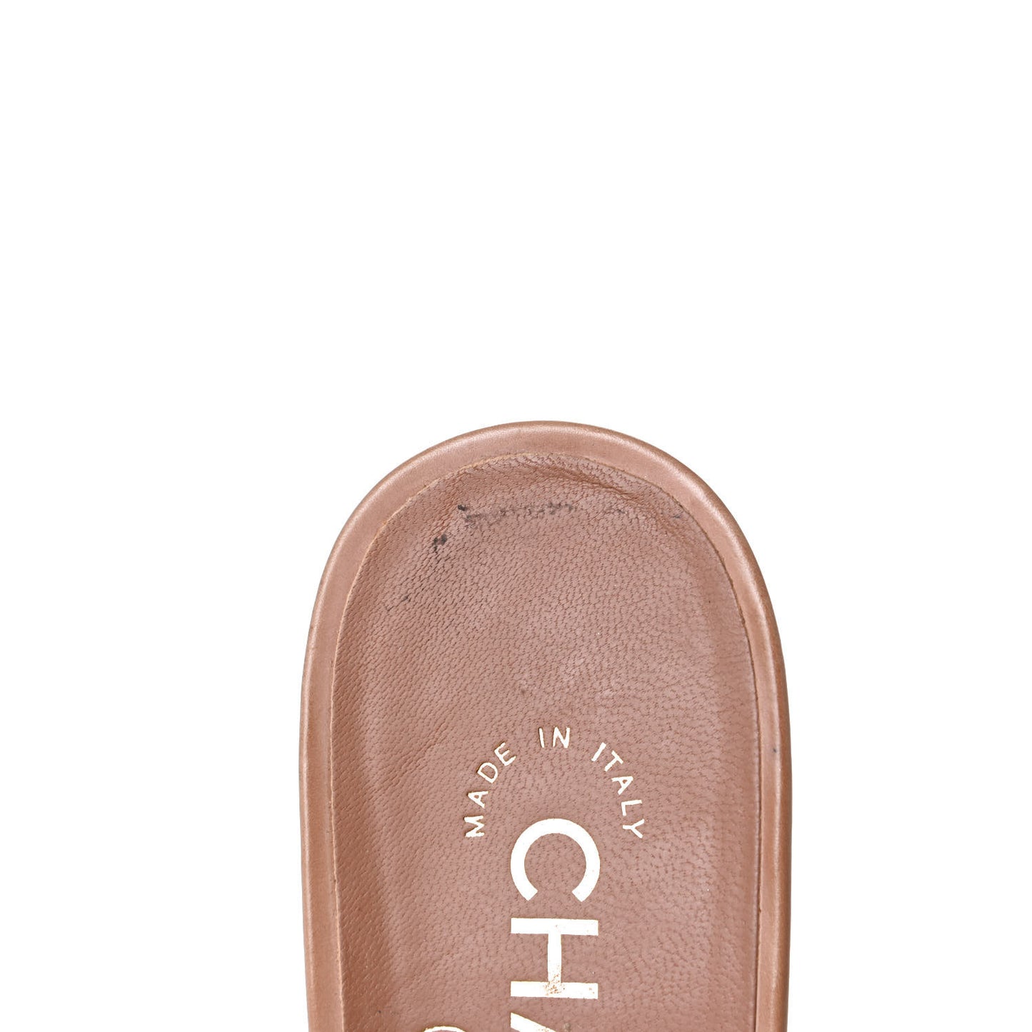 Glazed Calfskin Cap Toe CC Slingback Pumps 38 Beige Pink