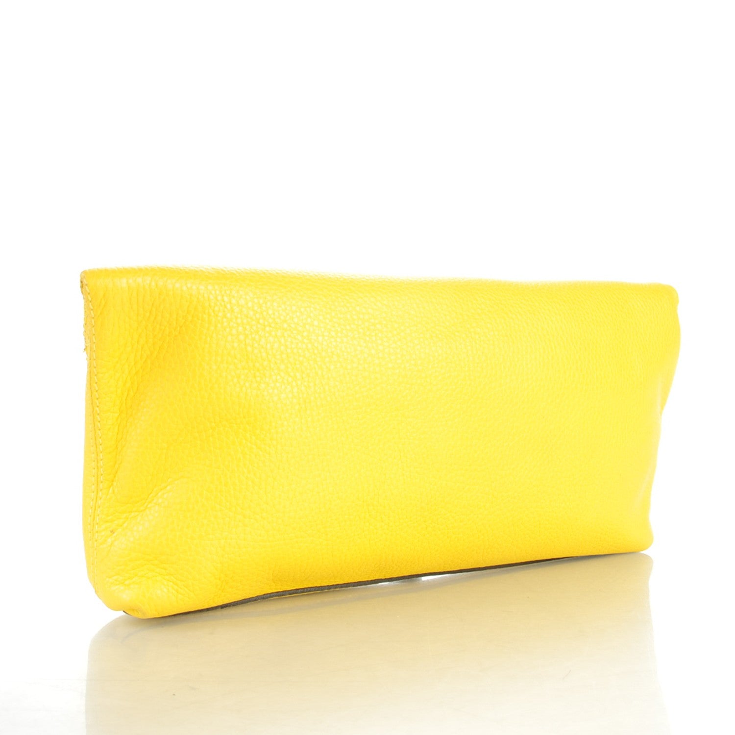 Alexander McQueen Grainy Calfskin Padlock Skull Clutch Yellow 3 of 7