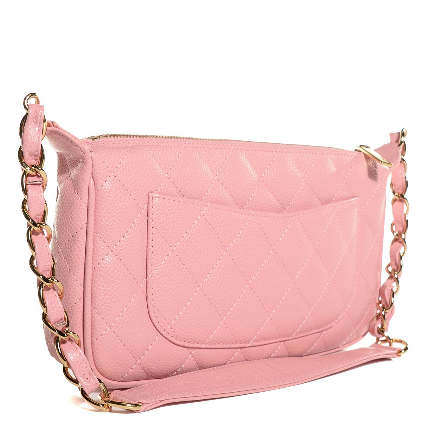Caviar Quilted Pochette Pink