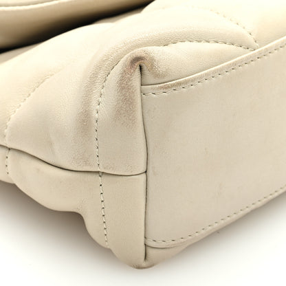 Saint Laurent Lambskin Quilted Toy Loulou Puffer Monogram Chain Satchel Blanc Vintage 7 of 8