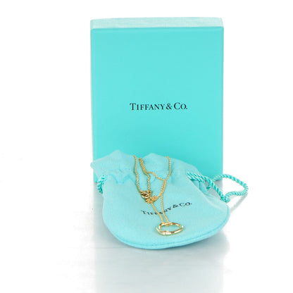 Tiffany 18K Yellow Gold Elsa Peretti Small Open Heart Pendant Necklace 7 of 7