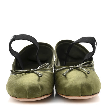 Miu Miu Satin Ballerina Flats 36.5 Oliva 3 of 10