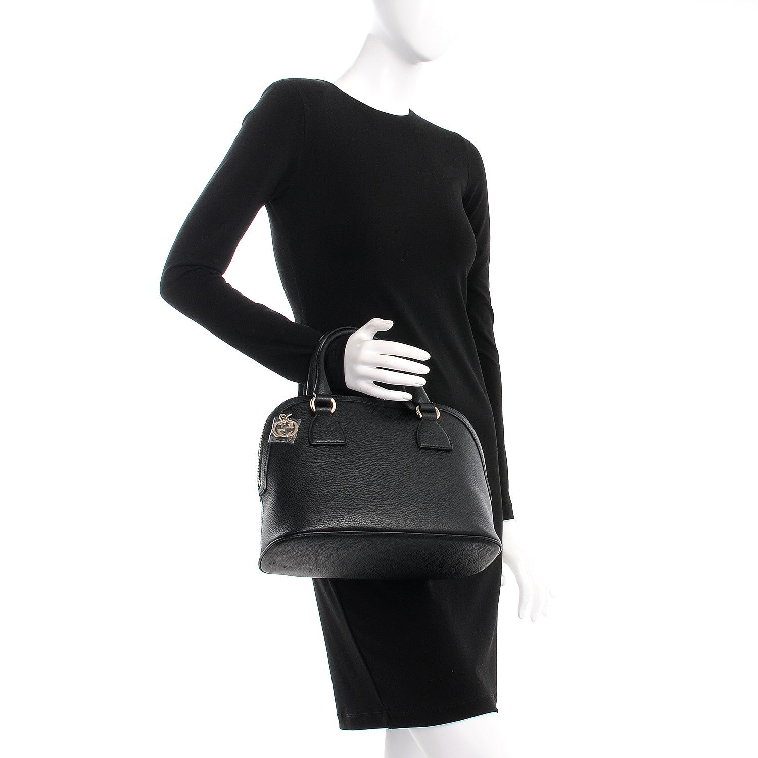 Gucci Calfskin Medium Dome Bag Black 3 of 8