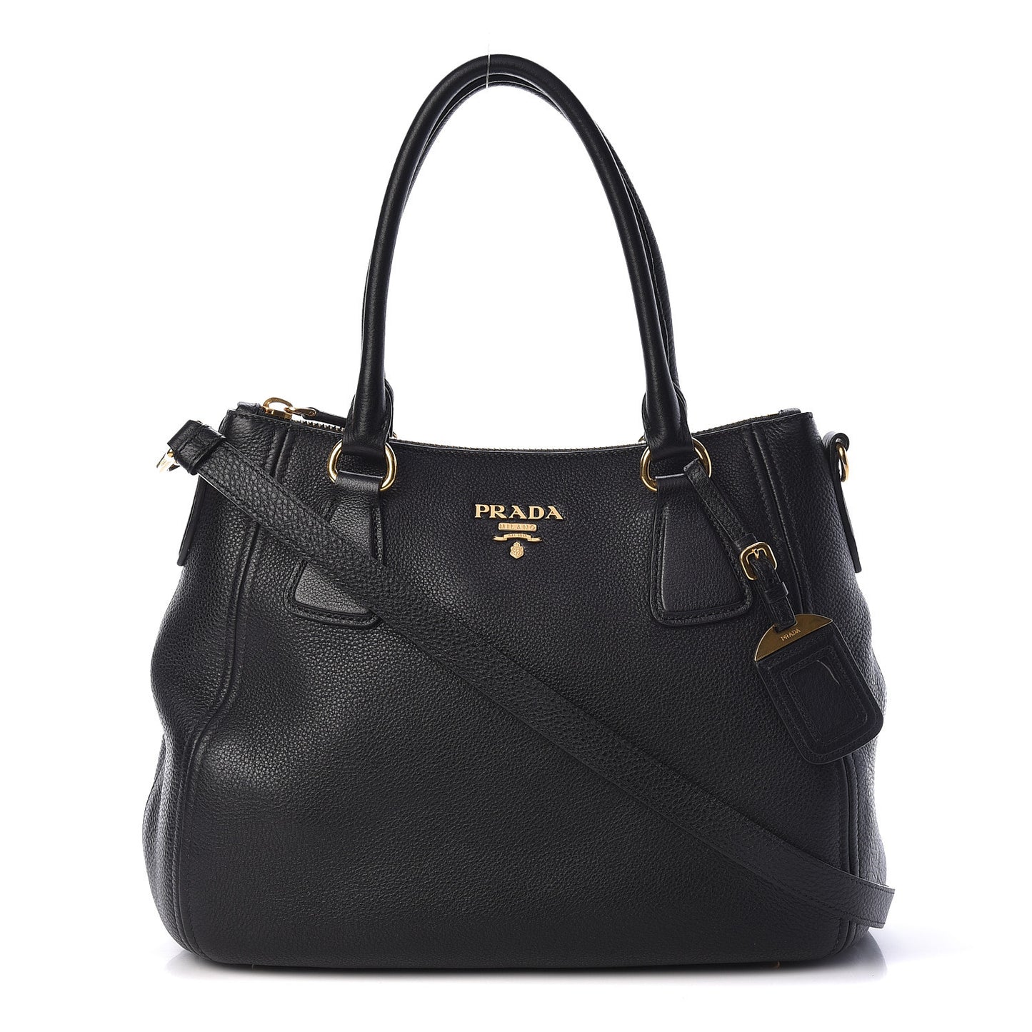 Vitello Phenix Shopping Tote Black
