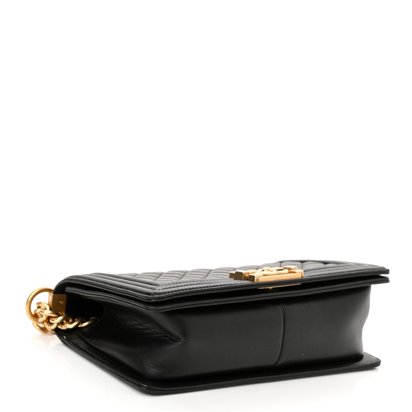 Lambskin Quilted Medium Boy Flap Black