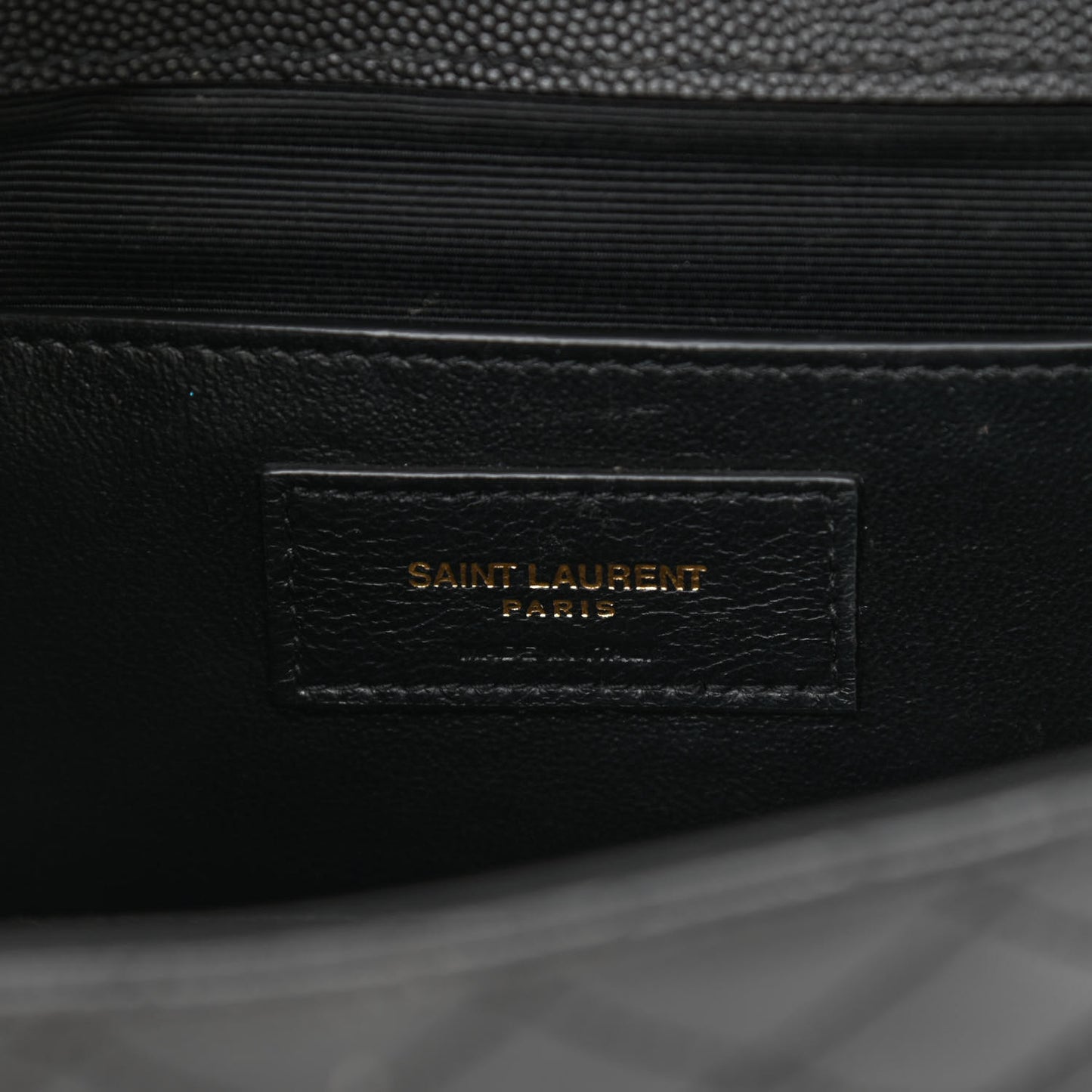 Grain De Poudre Textured Mixed Matelasse Triquilt Small Monogram Satchel Black