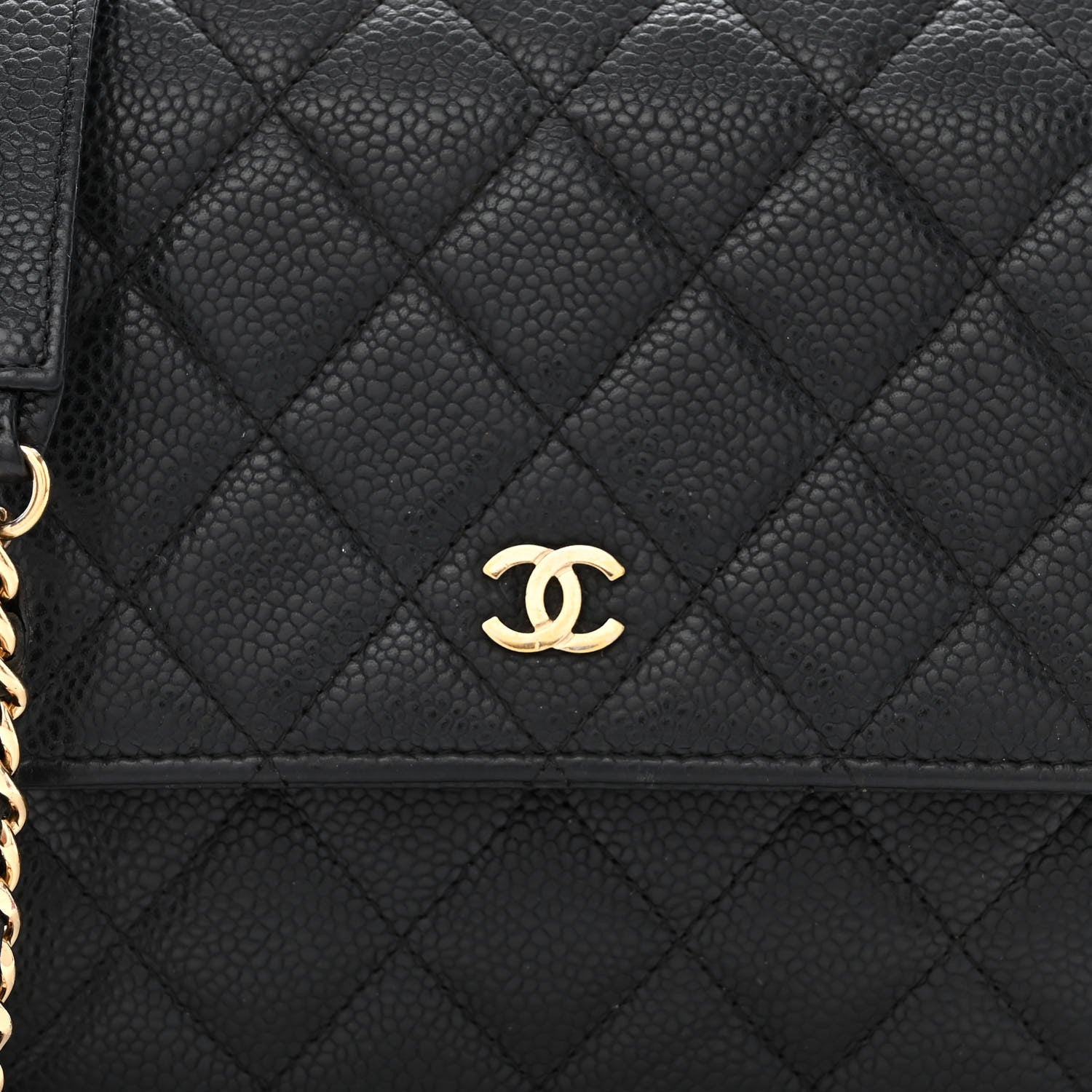 Chanel Caviar Quilted Square Wallet On Chain WOC Black 9 of 11