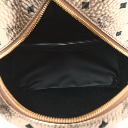 MCM Metallic Visetos Small Side Stud Stark Backpack Gold 4 of 4