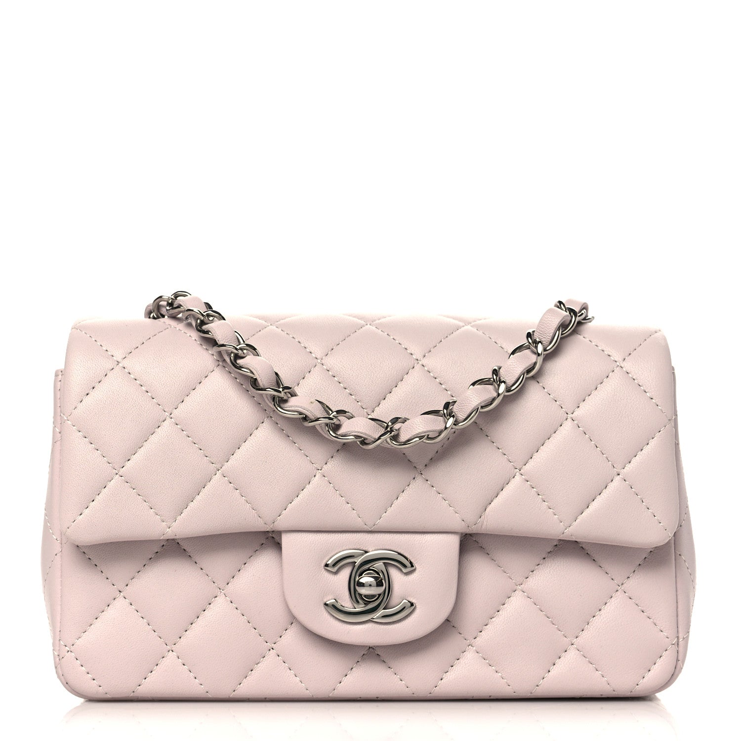 Chanel Lambskin Quilted Mini Rectangular Flap Light Purple 1 of 8