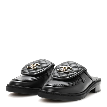 Chanel Lambskin Quilted CC Turnlock Mules 36 Black 4 of 9