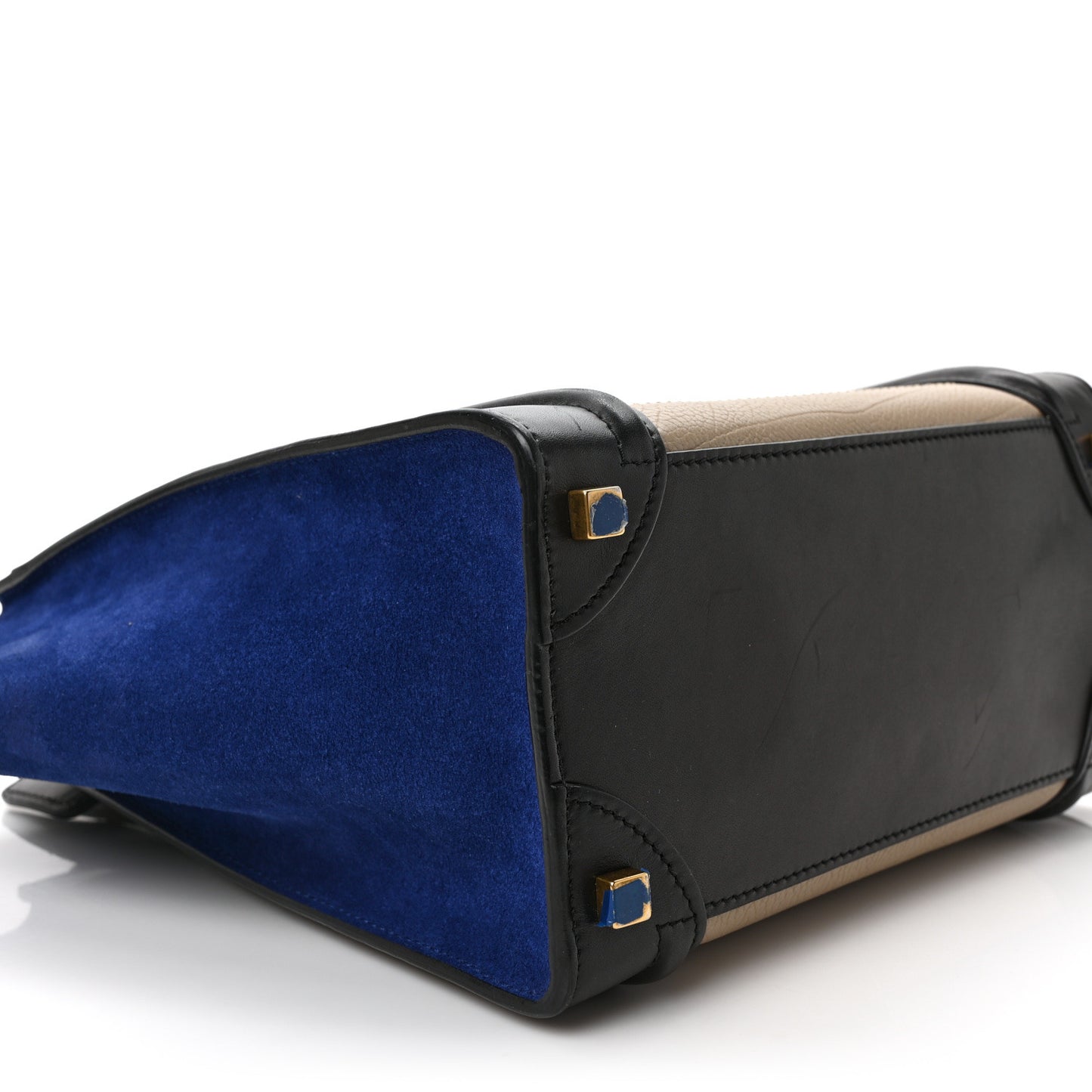 Elephant Calfskin Suede Micro Tri-Color Luggage Sand