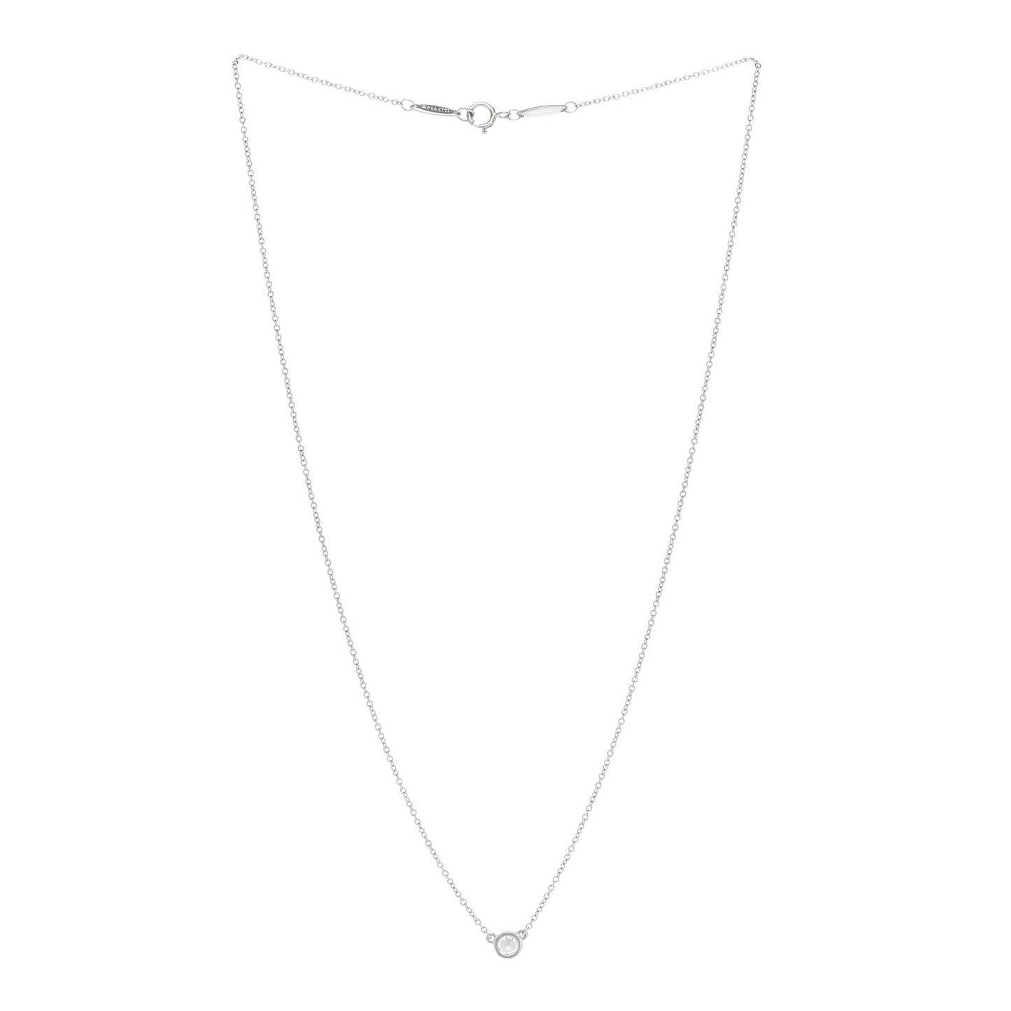 Platinum Diamond .17ct Elsa Peretti Diamonds By The Yard Pendant Necklace
