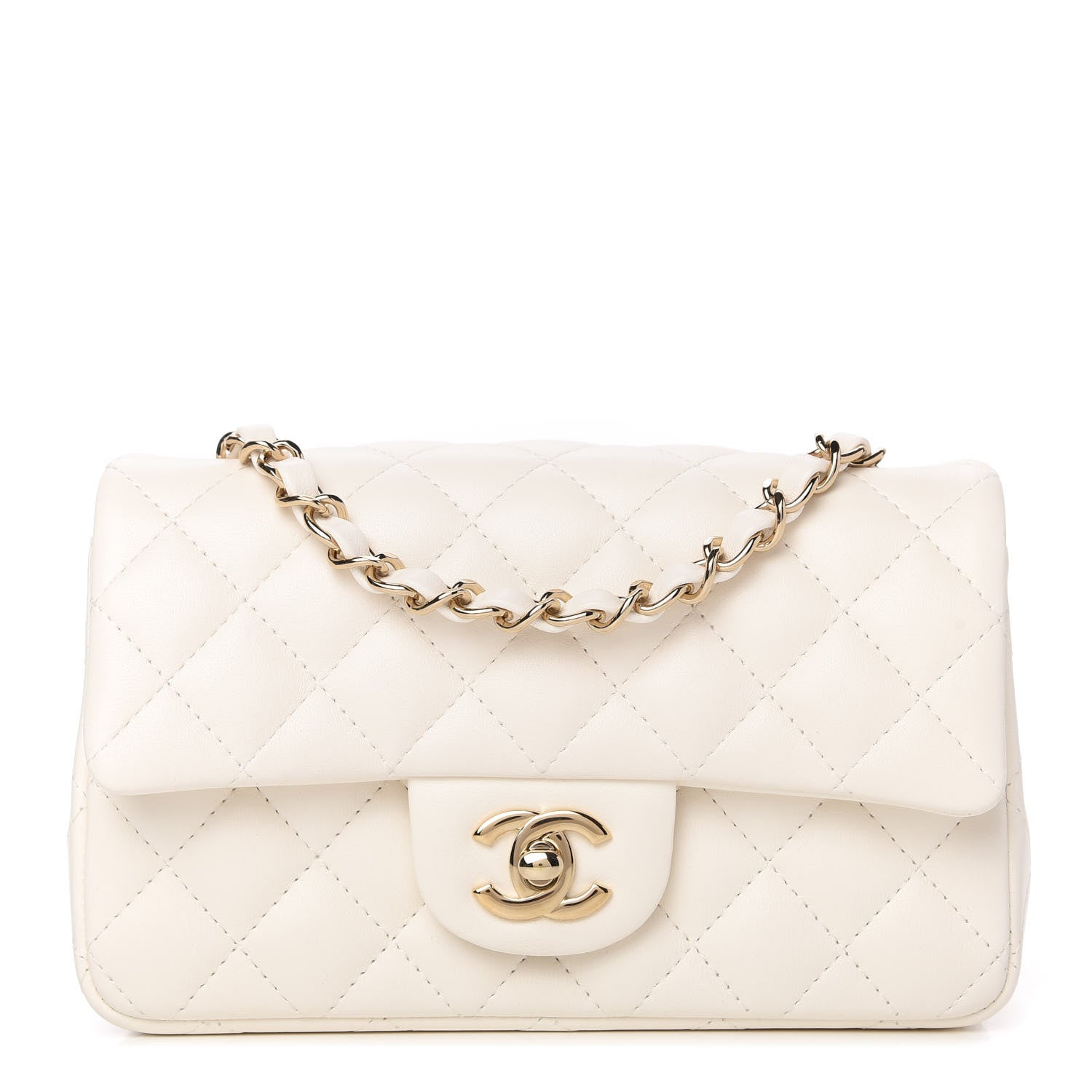 Chanel Lambskin Quilted Mini Rectangular Flap White 1 of 11