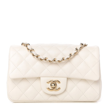 Chanel Lambskin Quilted Mini Rectangular Flap White 1 of 11