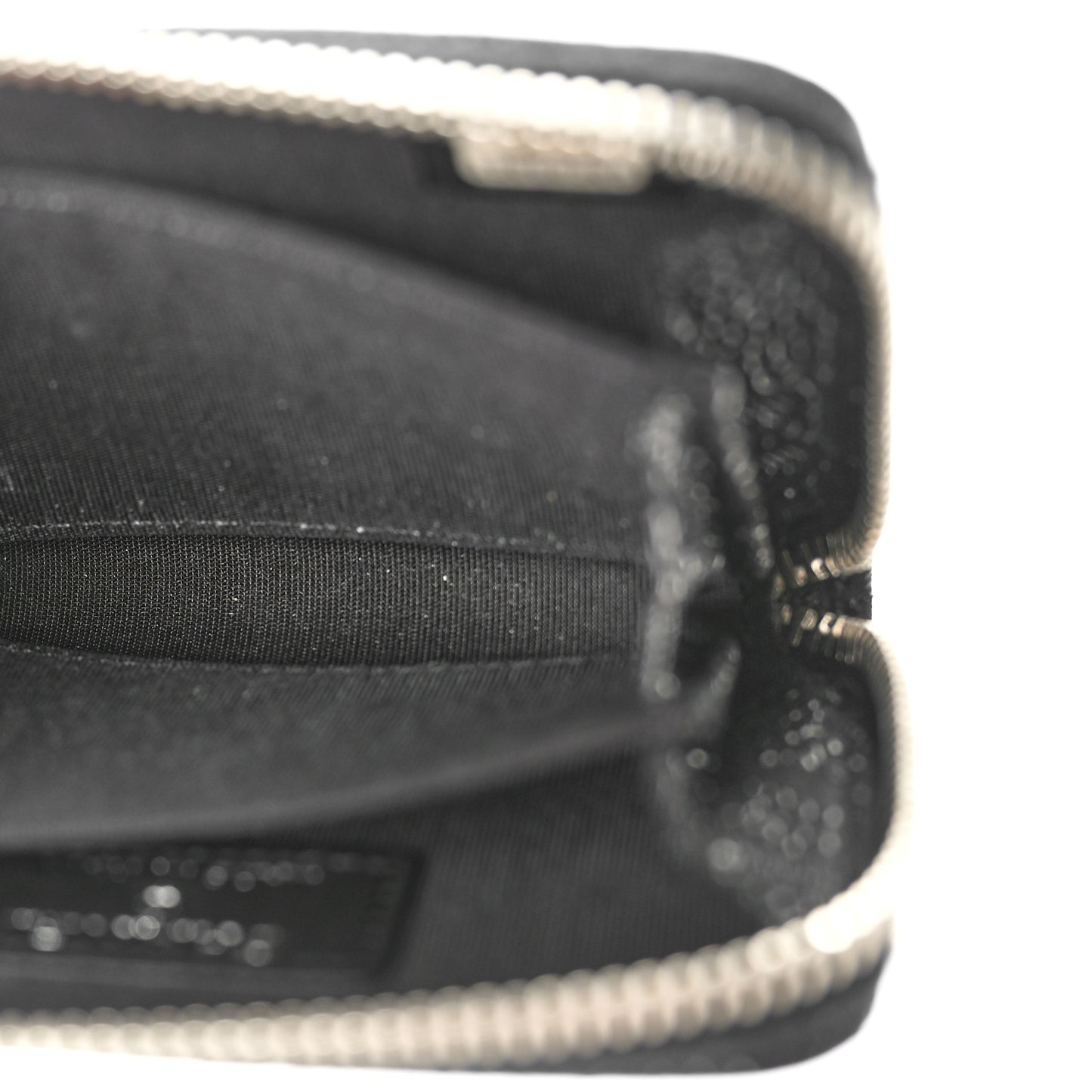 Suede Floral Embossed Zipped Coin Purse Black
