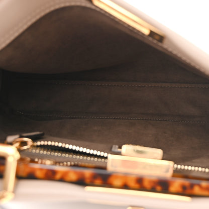 Fendi Vitello Seta Plexiglass Tortoise Medium Peekaboo Iconic Satchel Tortora 5 of 9