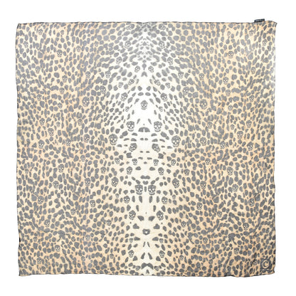 Alexander McQueen Silk Chiffon Leopard Skull Scarf Brown 1 of 4