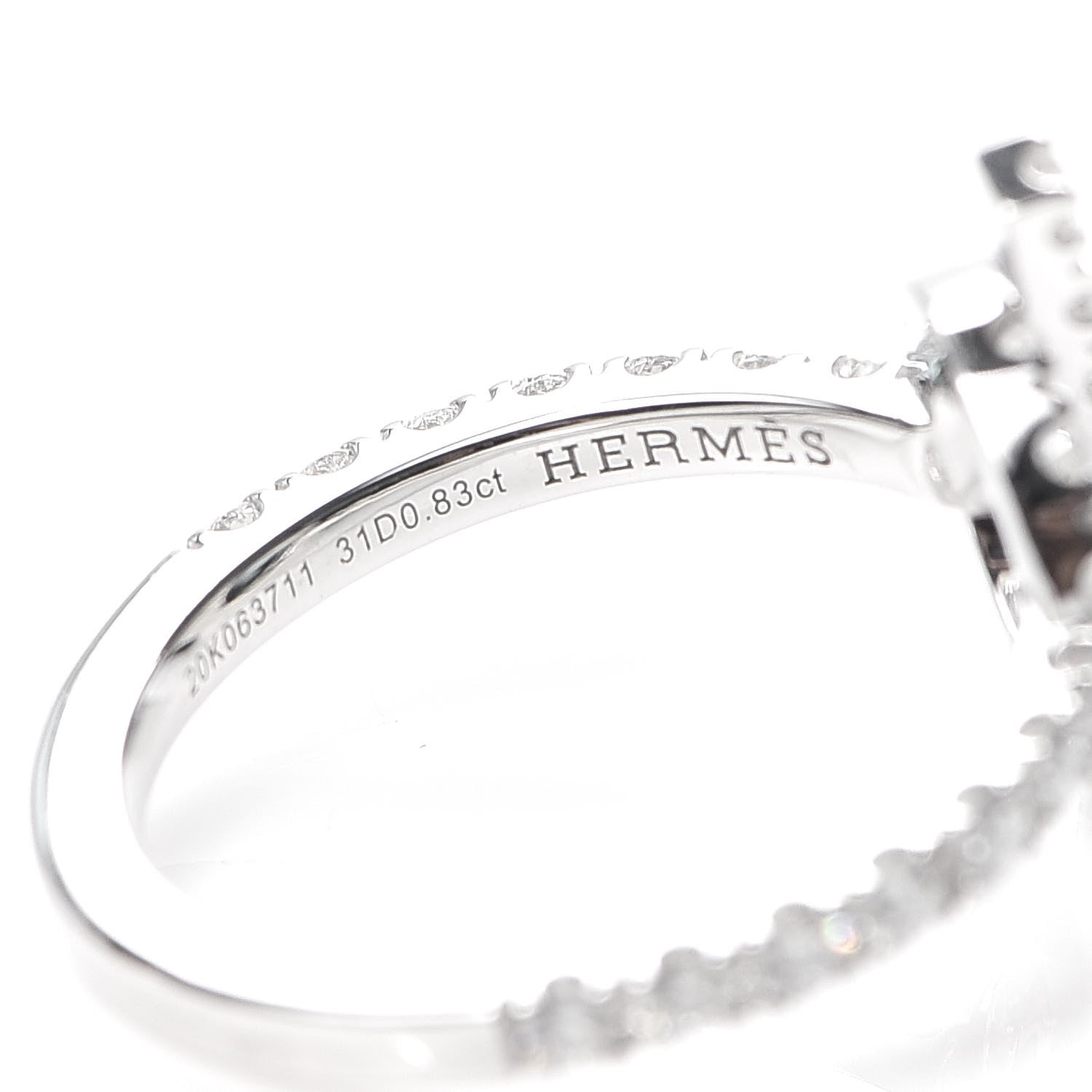 Hermes 18K White Gold Diamond Finesse Ring 53 6.25 5 of 6