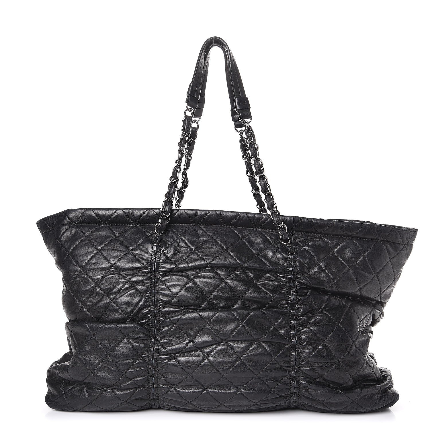 Chanel Lambskin Quilted East West Sharpei Tote Black 1 of 14