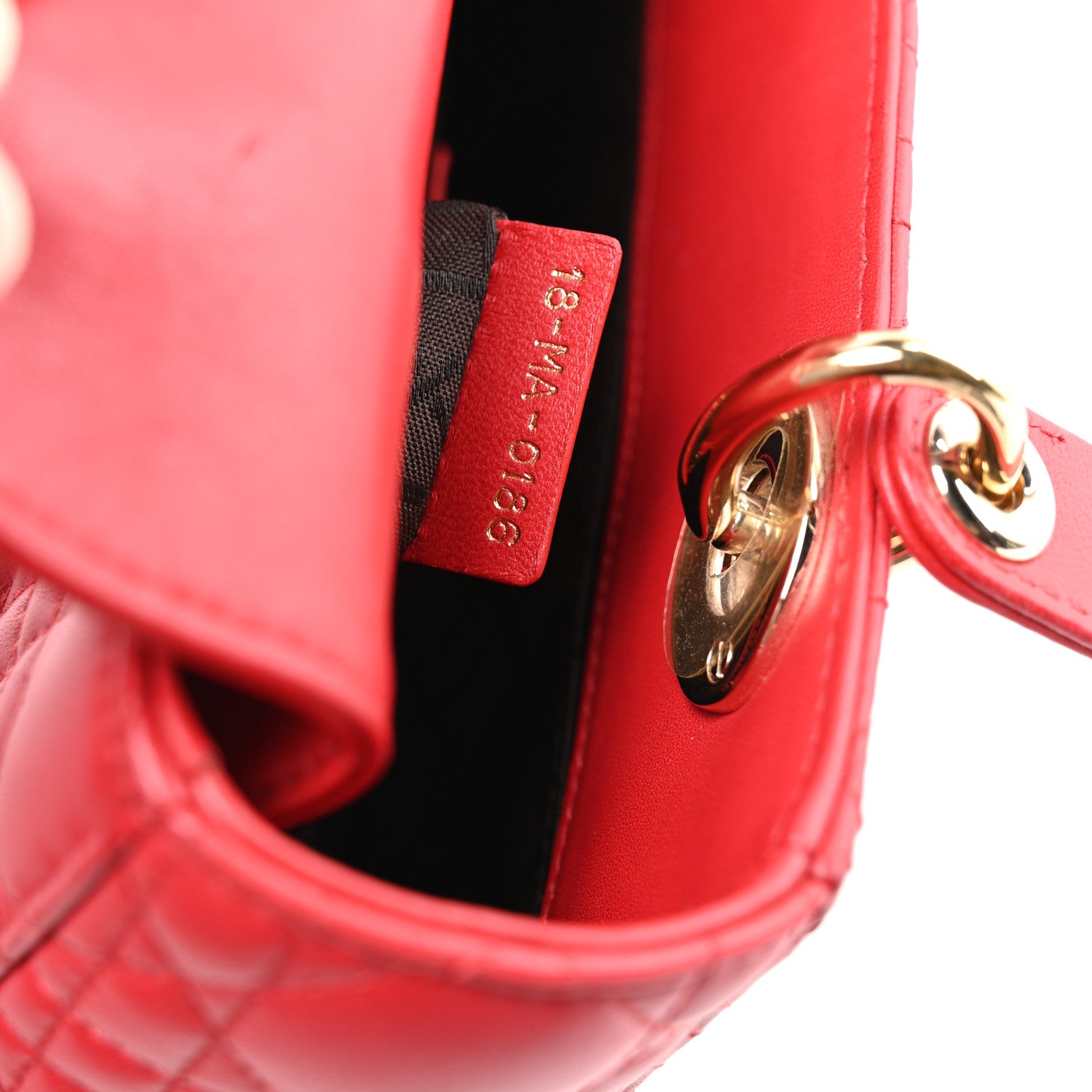 Christian Dior Lambskin Cannage Small Lucky Badges Lady Dior Red 7 of 10