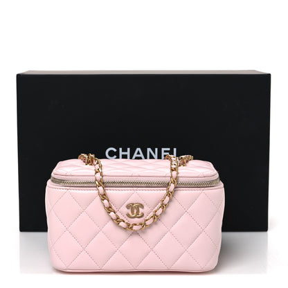 Chanel Lambskin Quilted Small Pearl Crush Vanity Case With Chain Light Pink 11 of 11