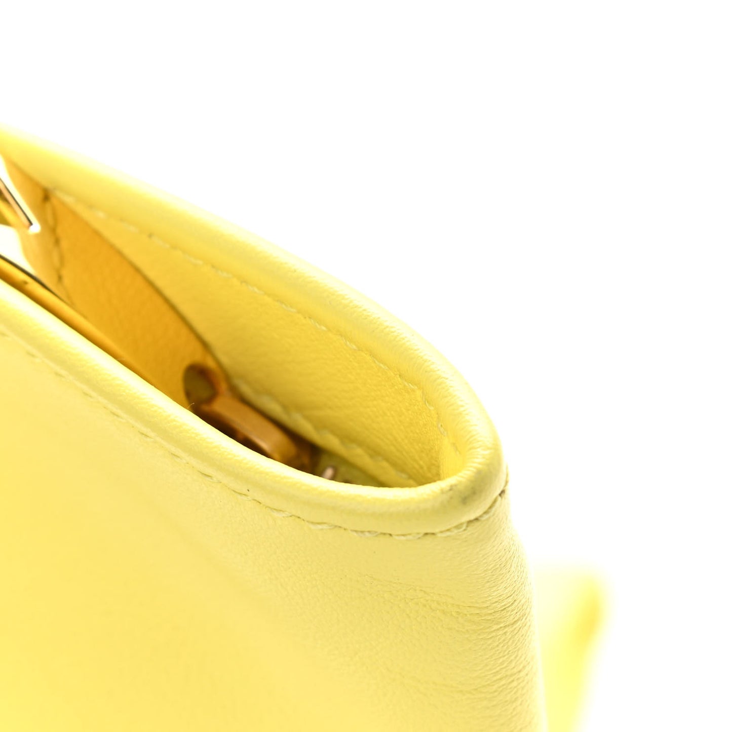 Calfskin Mini BV Twist Yellow
