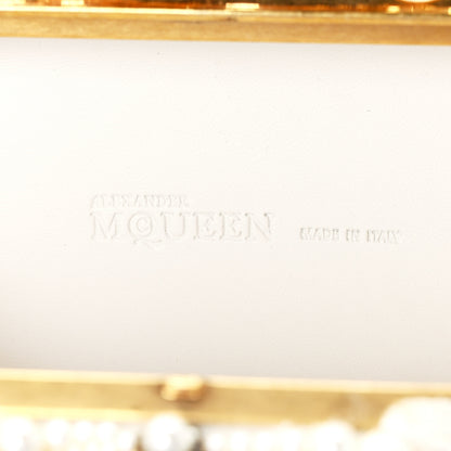 Alexander McQueen Embroidered Pearl Angel Knuckle Box Clutch Ivory Gold 5 of 15